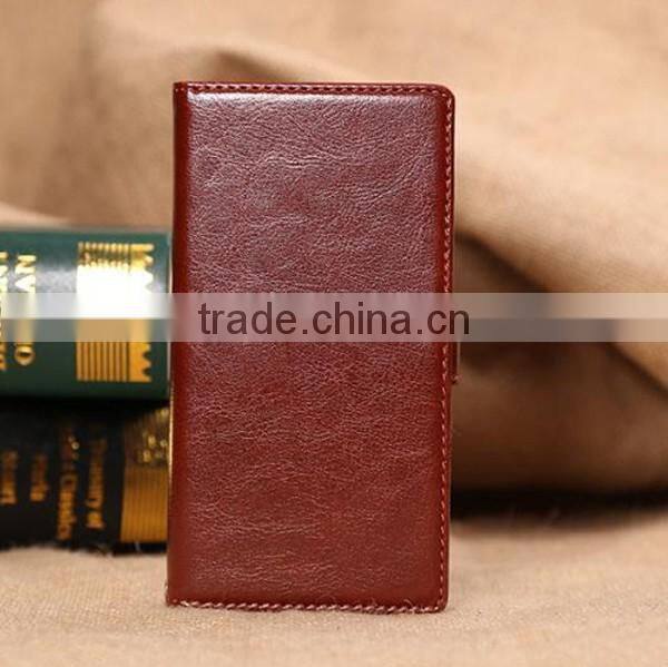 Manufacturer cheap mobile phone leather flip phone case for Sony Z3 leather flip back case