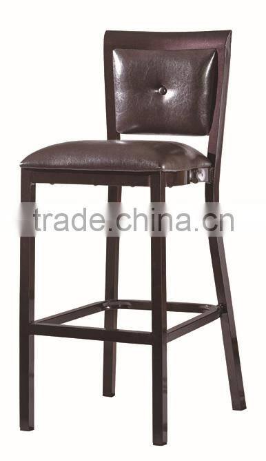Factory directsale square back leather aluminum high bar chairs for hotels LQ-AL1000H