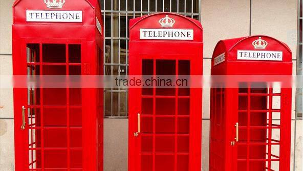 Botou Hengsheng 2015 powder coated red steel metal antique London telephone booth