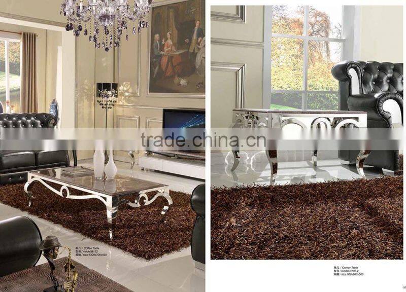 2015 stainless steel high quality console table with marble top N2132-3