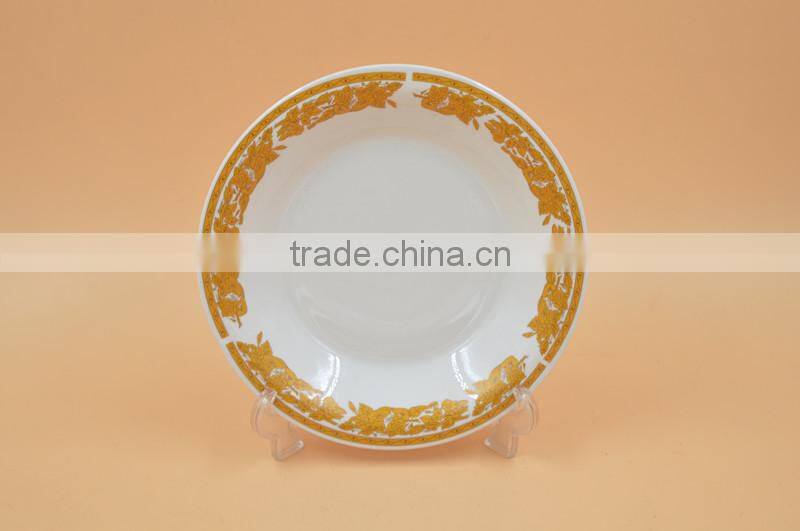 silver rim ceramic dinner plate tableware
