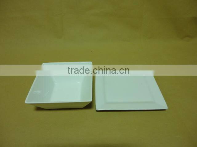 wholesale China Cheap stocked white porcelain ceramic soup bowl with dish