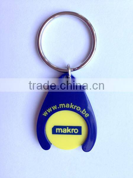 New Design Plastic Smile Face Coin Holder Keychain
