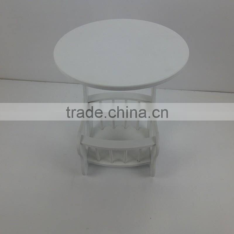 white fashion round wooden table tea table