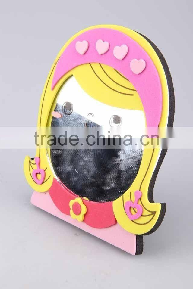 Cartoon human shaped EVA mirror creative design flower/crown shaped mirror