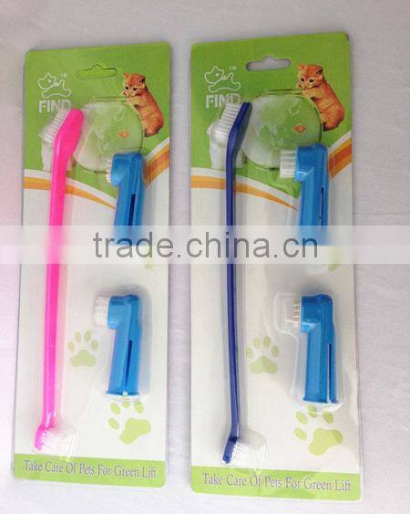 plastic pet tooth brush nail brush set