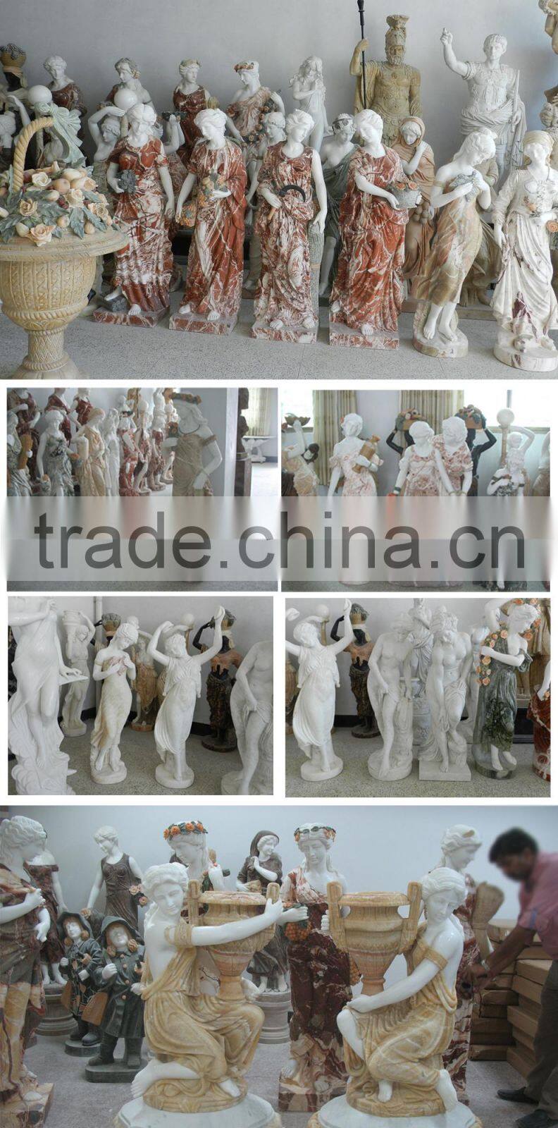 stone indoor used fountain with child statue