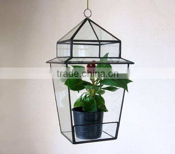 Street Lantern Stained Geometric Glass Terrarium