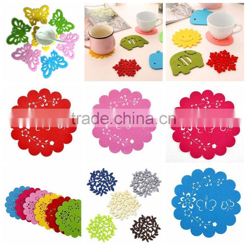 Cup mats,wool felt cup mats, polyester felt cup mats