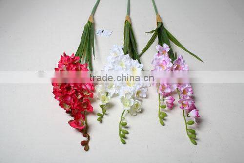 Two branches handmake artificial fabric orcihd for decoration