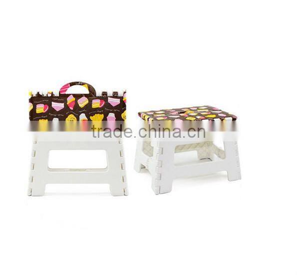 good price more types water transfer printing plastic folding stool domestic and outdoor
