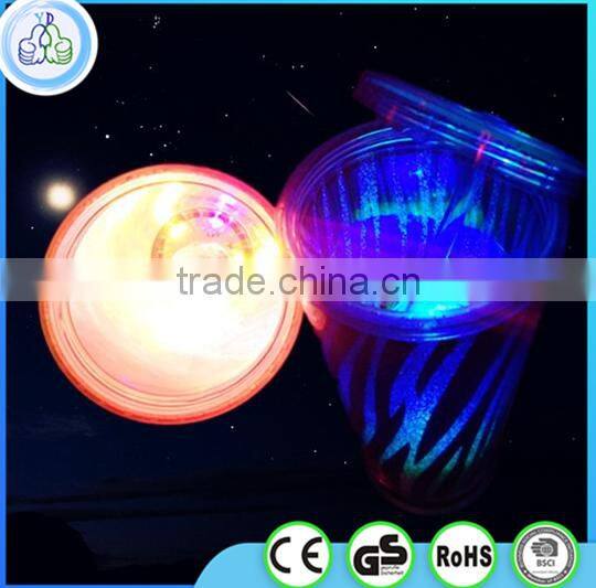 China 16oz plastic double wall led cup,double wall cup