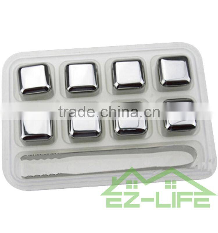 2017 Ruian wholesale custom engraved stainless steel whisky cooler rocks/whisky stones/wine ice cubes