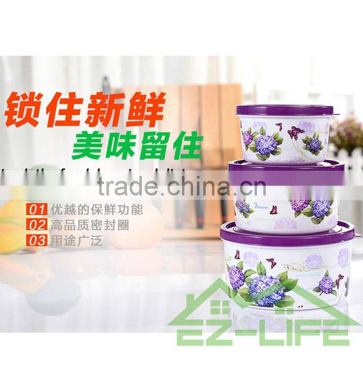 BPA free microwave safe round food grade plastic refrigerator crisper for food and vegetable