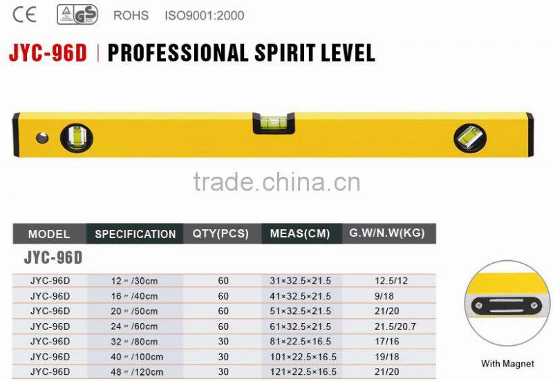 60cm Aluminum bubble level bottom with magnetic level ruler