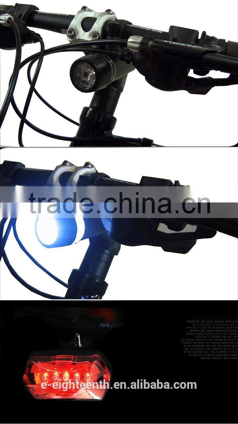 2016 new product free sample one set bike light 5 LED Bicycle Front Head Light with 5 led Rear Safety Flashlight