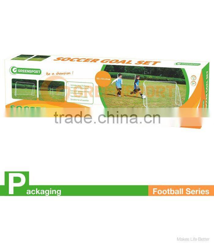 Double METAL SOCCER GOAL SET METAL FRAME FOOTBALL GOALS