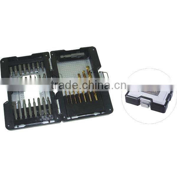 HSS twist drill for metal and bits set in metal case