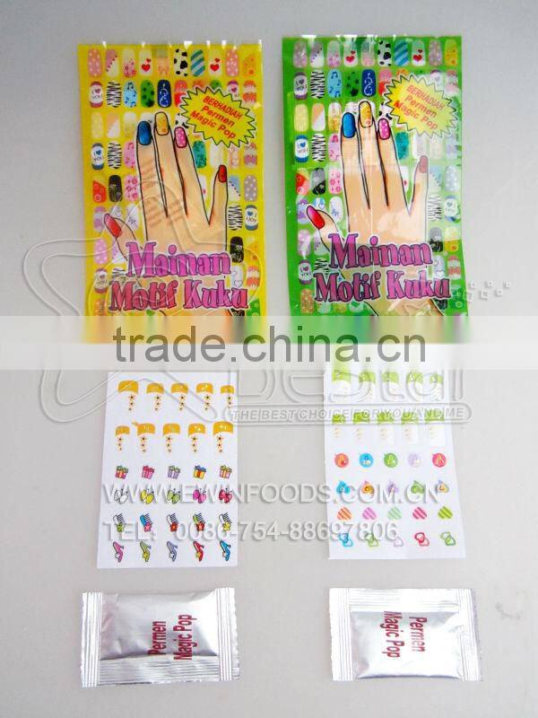 Girl Nail Sticker With Popping Candy