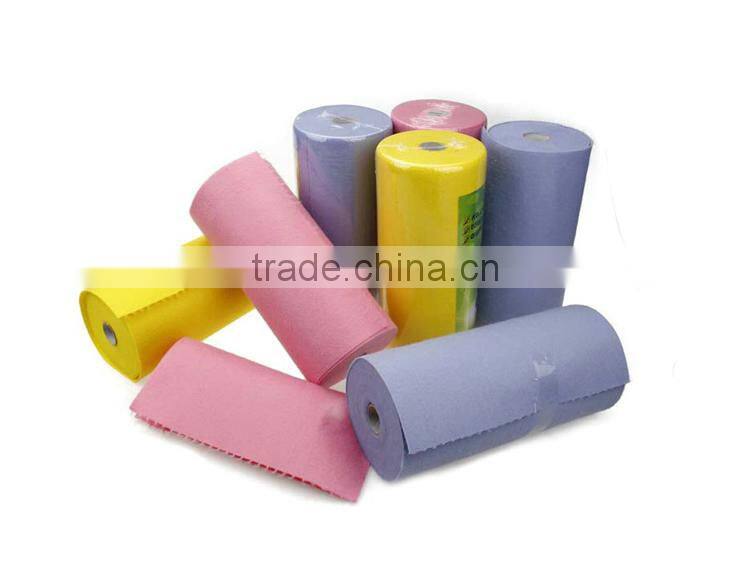 OEM manufacture , 13 years factory , produce and wholesale needle punch nonwoven clean cloth in perforated roll