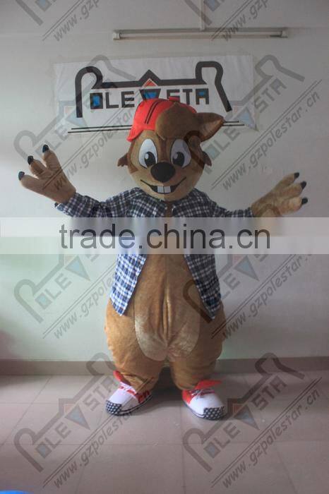 cartoon red hat squirrel mascot costume Leisure style squirrel costumes