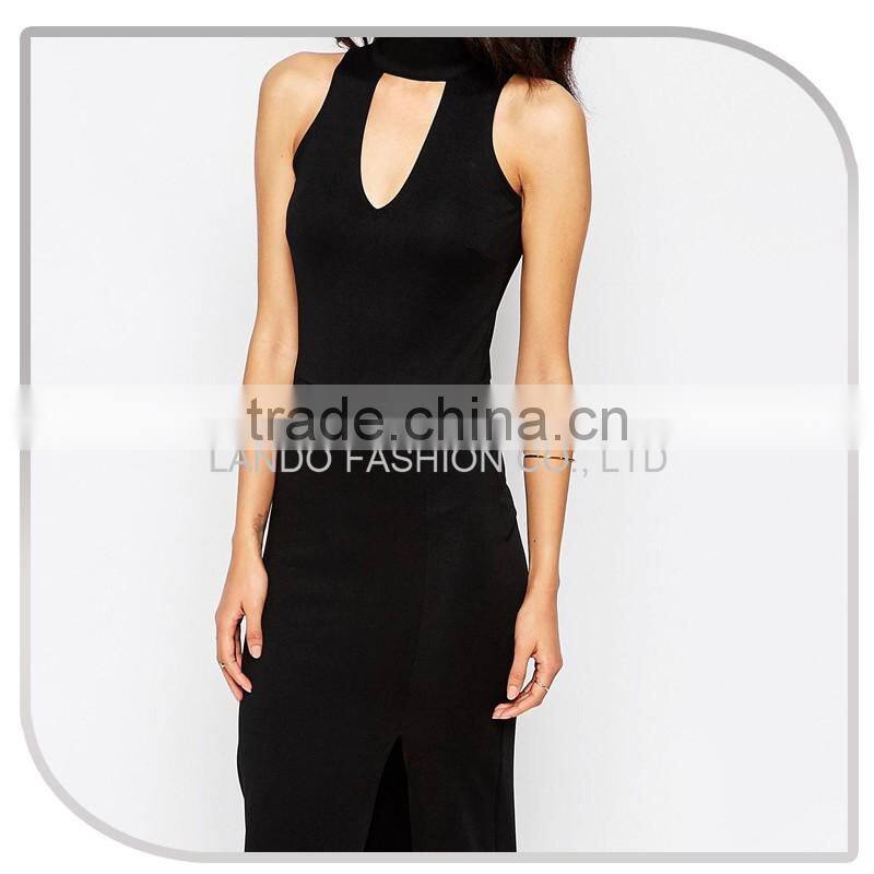 Ladies sex open back side split gown dress & Wholesale ladies fashion party wear gown evening dresses 2016