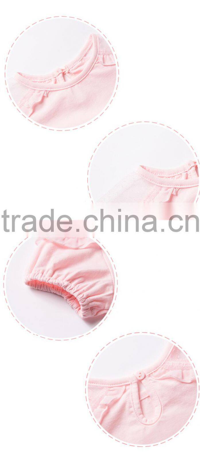 2016 shishi girl style cute lace dot fancy jersey girl blouse