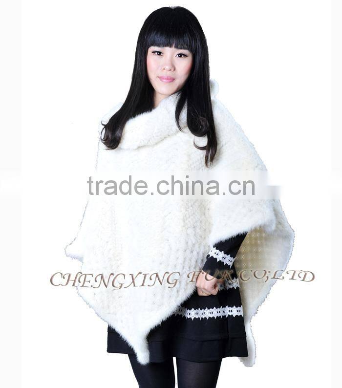 CX-B-M-33E Fashion In-stock Free Size Shawl/ Mink Fur Lady's Fur Cape