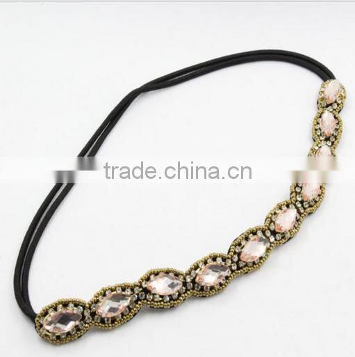 colorful feather handmade woven cord hair accessories fashion women feather headbands hair jewelry for party 2016