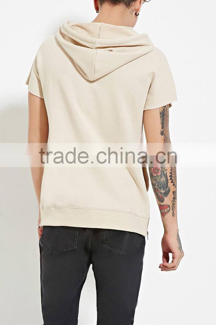 Wholesale cool blank short sleeve hoodie