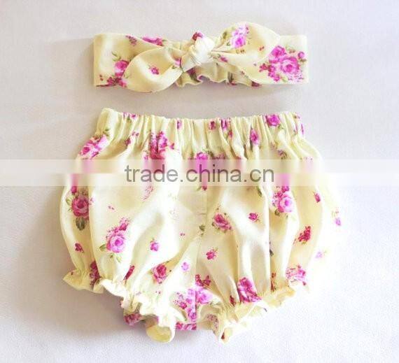 Plain weave cotton bloomer lace frontals ruffle diaper cover newborn to 24 month baby wear