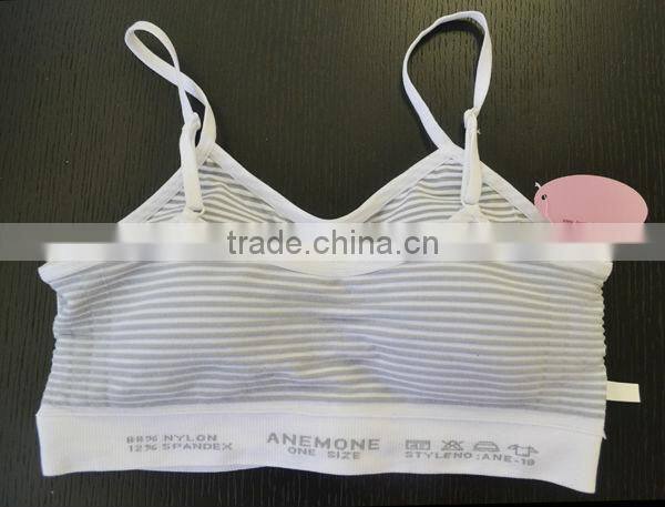 top selling products 2013 Yiwu factory directly clothing wholesale seamless corset nylon yarn with padded camisole bra top