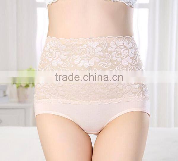 Abdomen in and lift the hips big sizes with Bamboo fiber Control briefs lace sexy briefs in women