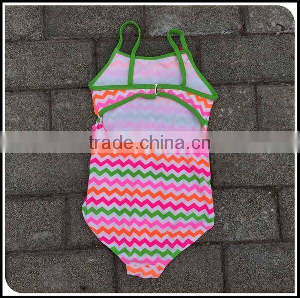 2016 Cute Stocked!! Children Swimwear Baby Girl Bikibi Swimsuit Rainbow Chevron Beachwear For European Children girls swimsuit