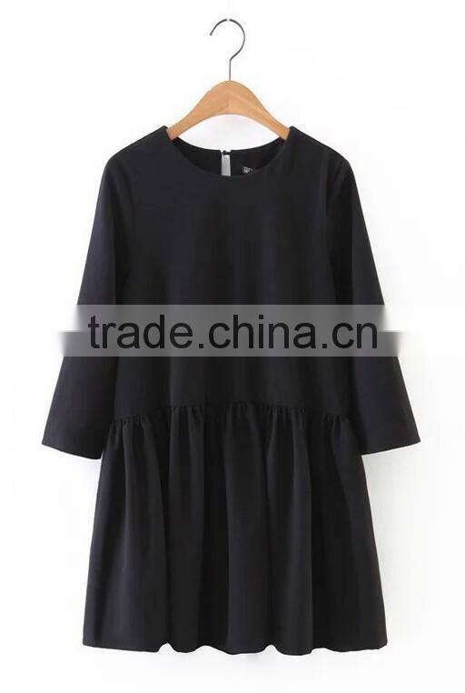 Runwaylover EY2367B 2017 Ladies Nine Point Sleeve Pure Color Blouse