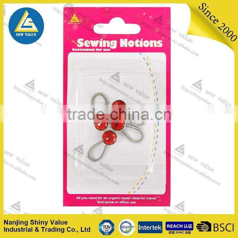 Manufacturer directly supply metal collar extenders in individual package with different colors of diamond studded
