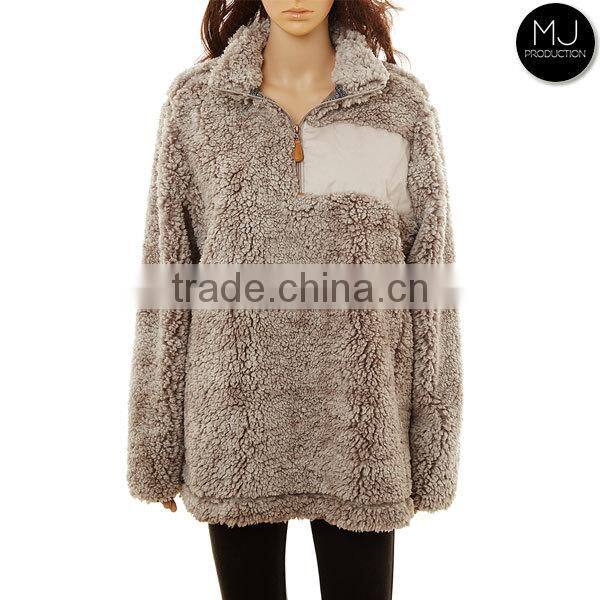Wholesale Stylish Monogrammed Cozy Sherpa Pullover