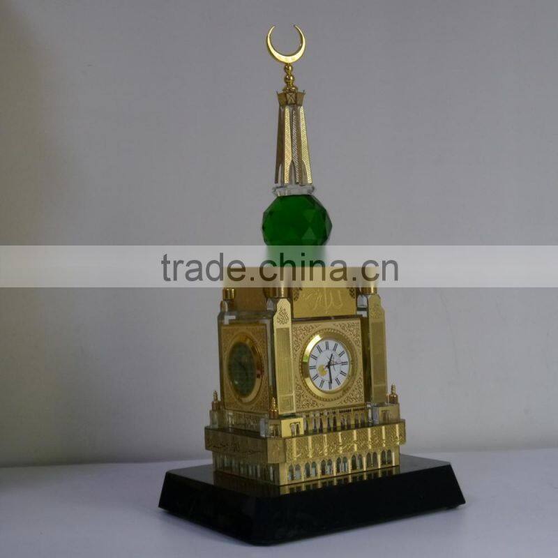 Wholesale High quality Crystal Makkah Clock And mecca Clock Tower with Ramadan Gift