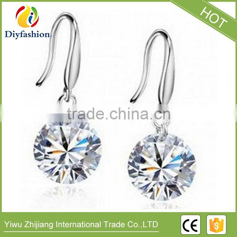 Latest Design Jewelry copper material gold plated cubic zirconia cz stud earrings