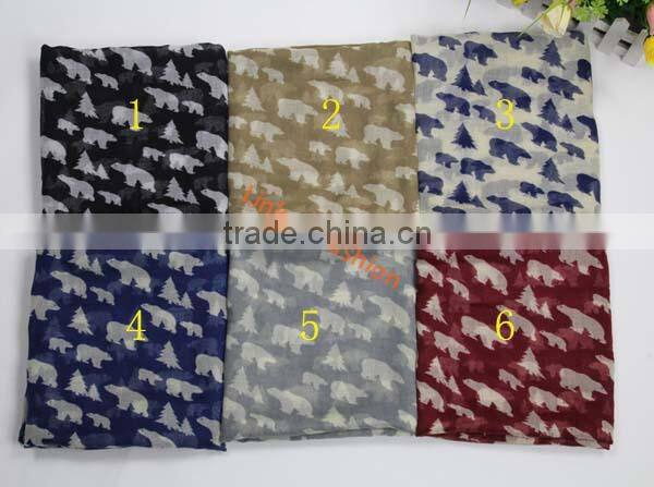 latest fashion voile scarf print scarf starfish scarf for women bufunda