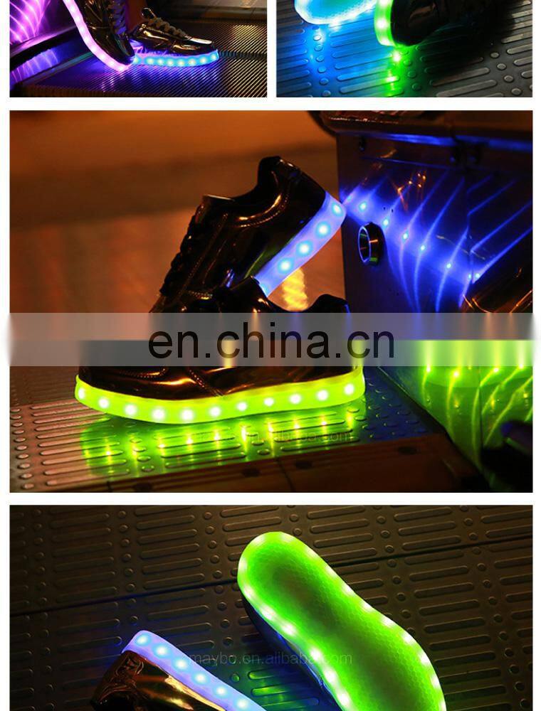 Melbourne shuffle ghost step dance Pink Micro PU leather luminous LED shoes sneakers men women footwear