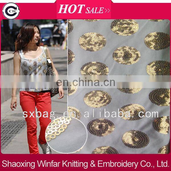 spangle sequin embroidery fabric for lady dress garment