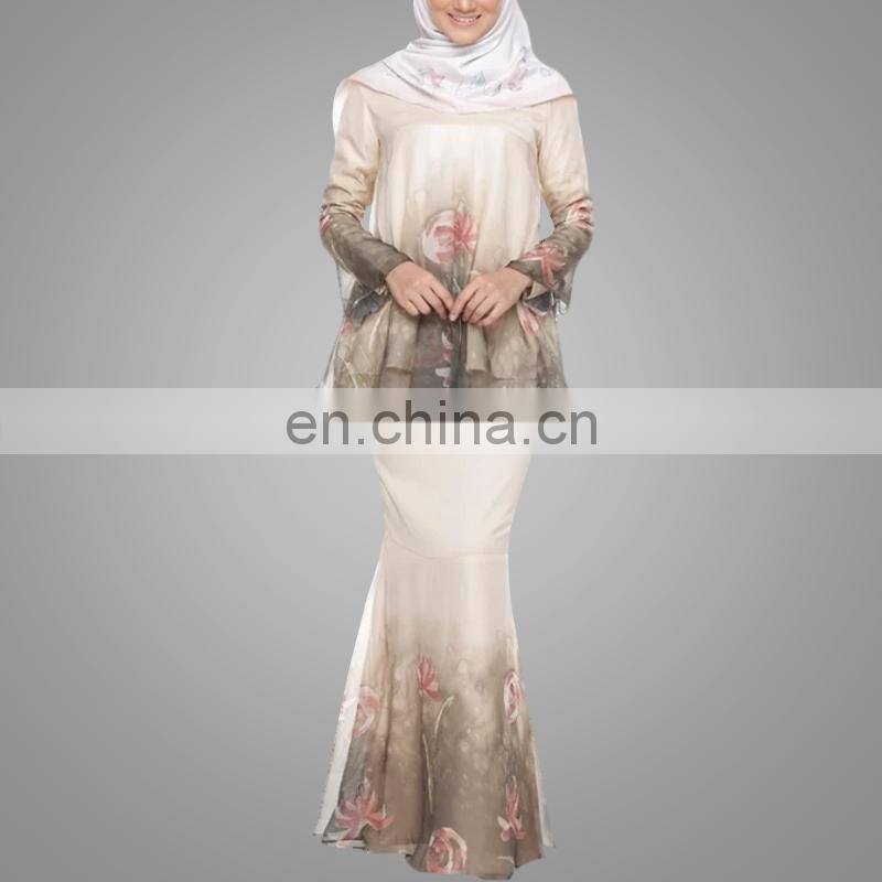Fashion muslim baju kurung islamic women clothing in malaysia printing baju melayu