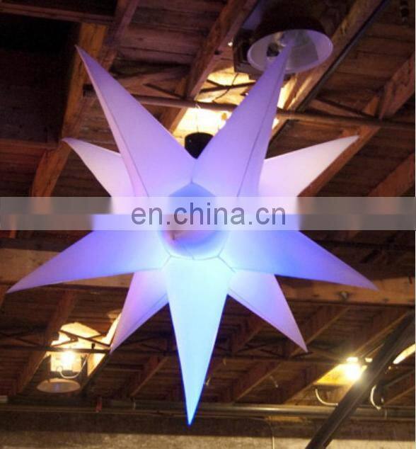 Party/Wedding/Club decorative lighting inflatable star, LED christmas inflatable star for ceiling hang