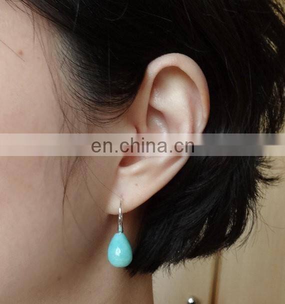 Ear Hook with Long Corkscrew Peg for Half Drilled Drops and Pearls Earrings