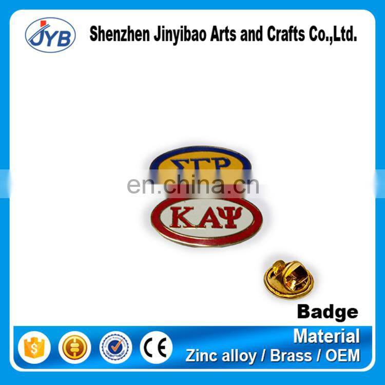 custom high end metal copper 0.6mm name tags bronze plate badge