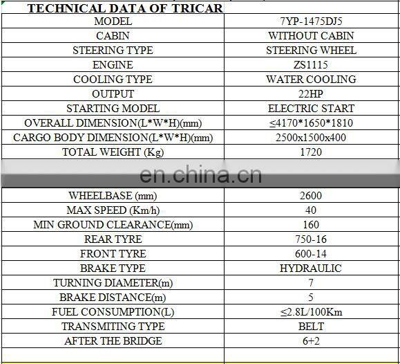 SHIFENG 3 wheel truck for sale
