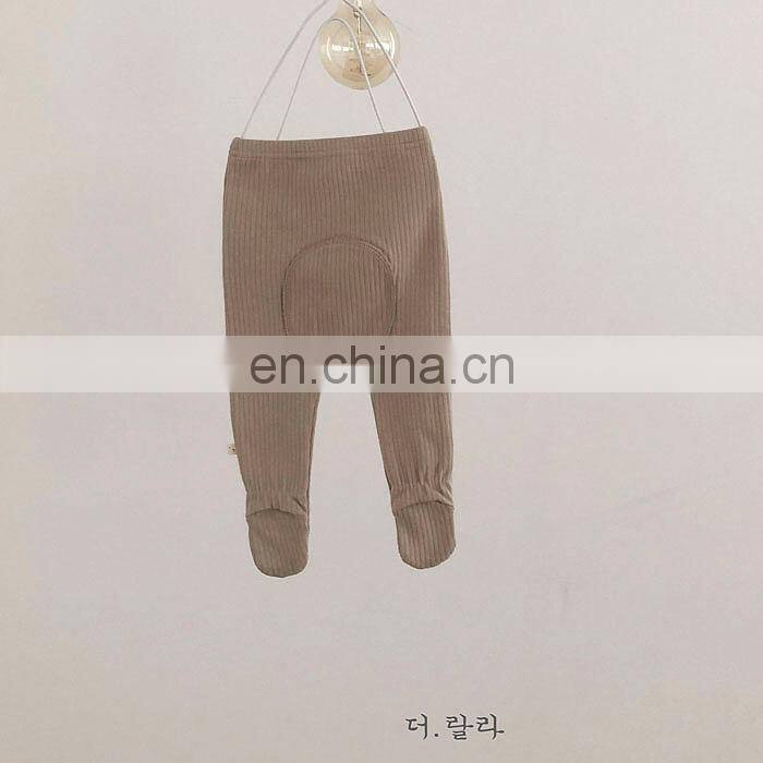 Newborn Baby Girl Footed Leggings Cute Angel Wings Gray White Striped Infant Tights Footed Pants Baby Boutique Clothes