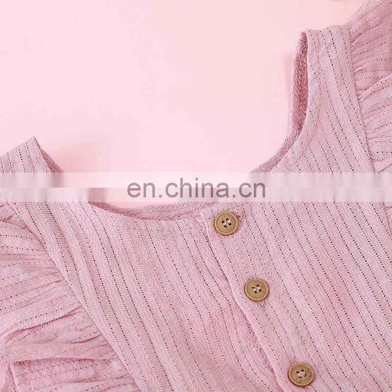 free ship ins girls pink hollow out dresses kids fly sleeved princess dress 2-8years