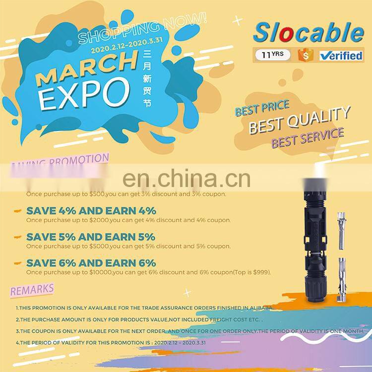 Slocable high quality IP68 waterproof power solar mc connector PV Plug male female